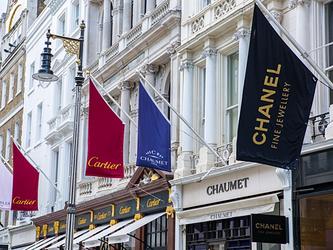 Luxury brands on Bond Street in London